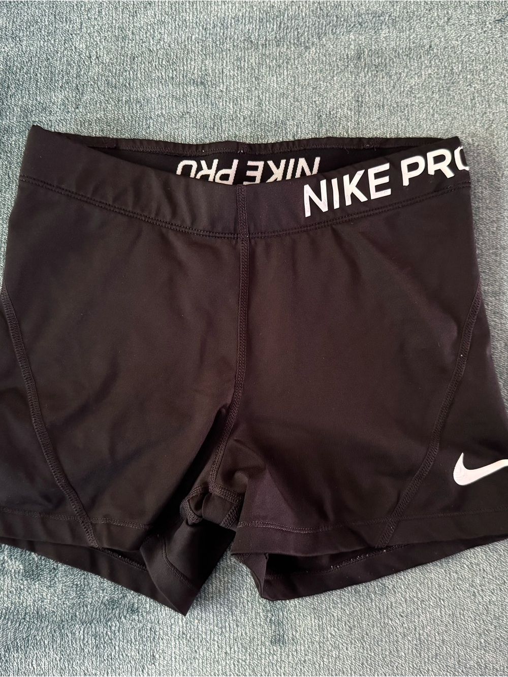 Nike Black Women's Training Bike Shorts with White Swoosh